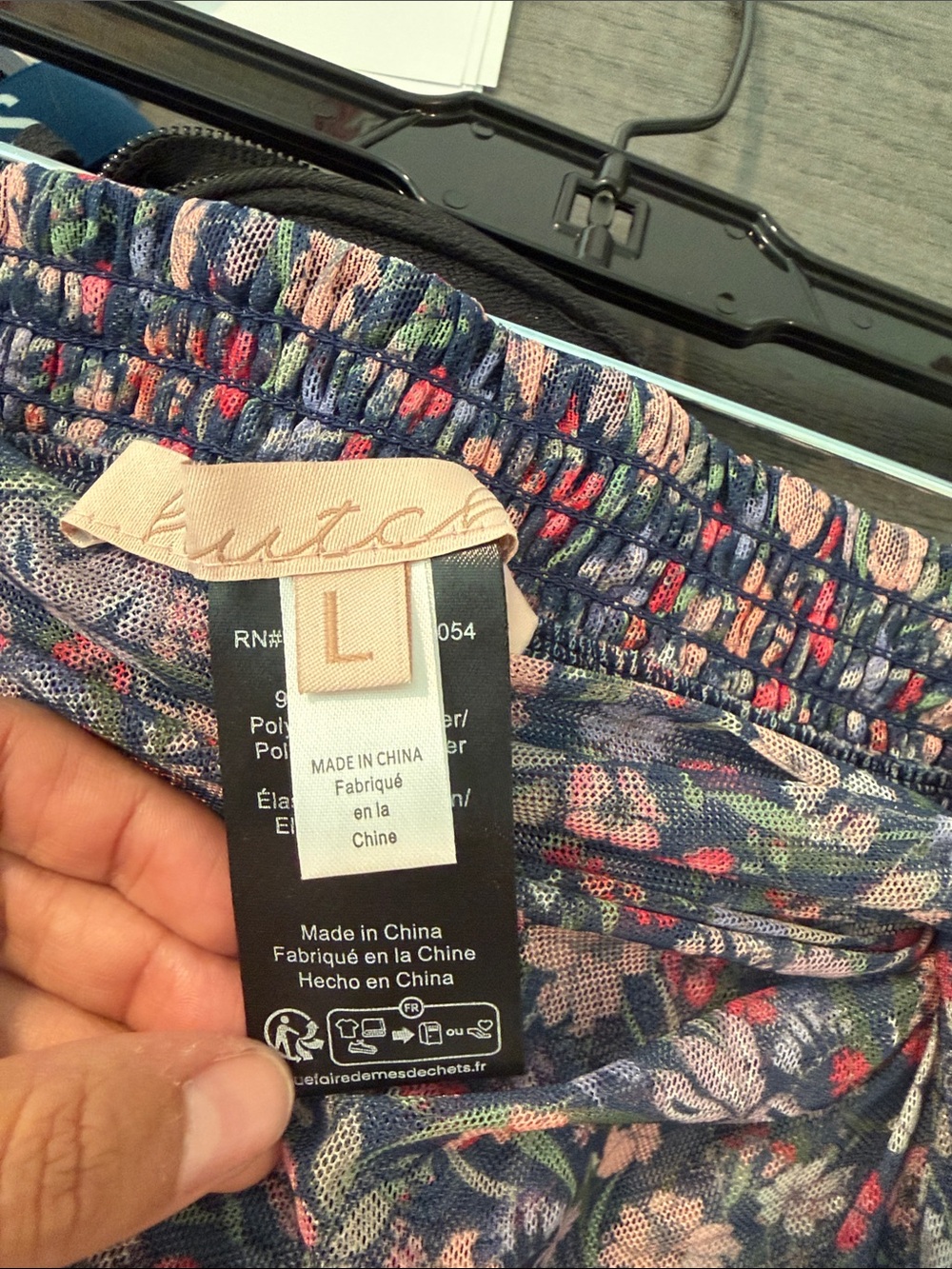 Hutch Navy Maxi Skirt with Pink Floral Print - Picture 5 of 5